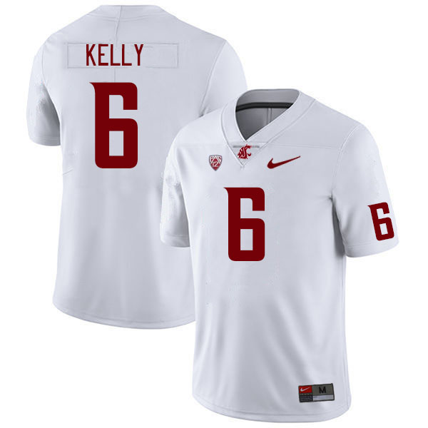Men #6 Josh Kelly Washington State Cougars College Football Jerseys Stitched Sale-White